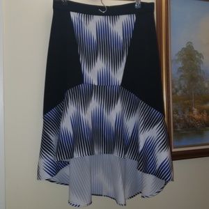 Asymetrical blue and skirt